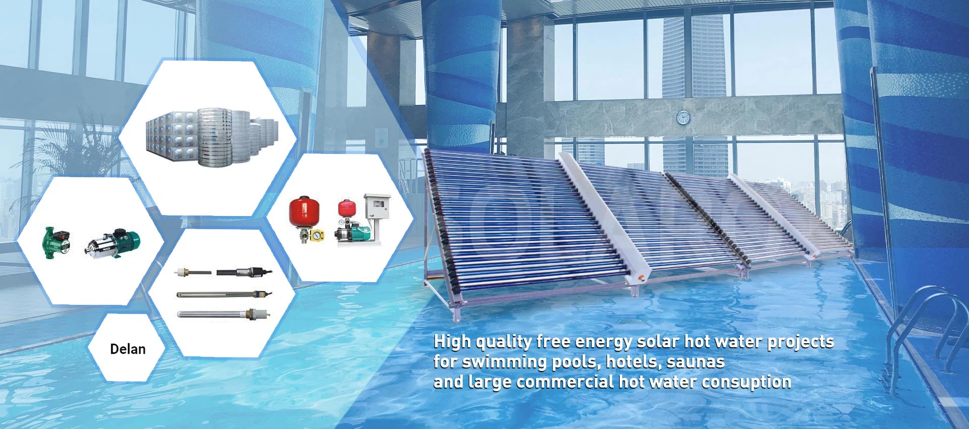 Compact pressurized solar water heater Heat pipe pressurized solar water heater